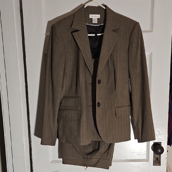 Brown Pinstripe Blazer - Picture 1 of 6